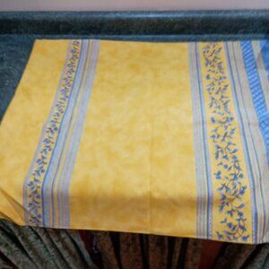 Large blue and yellow rectagukar table cloth